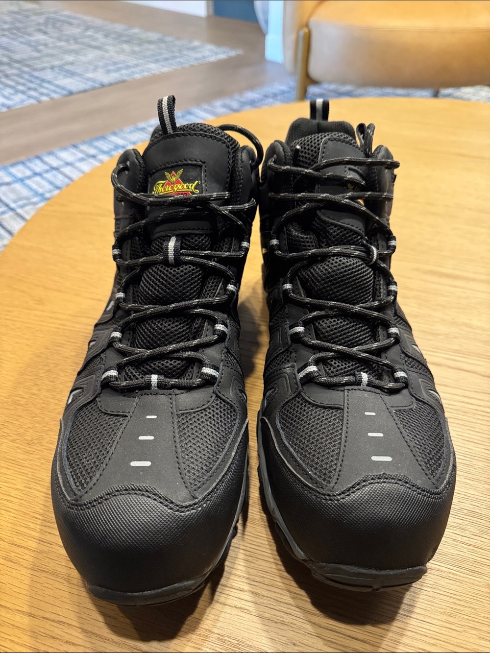 Men's All-Black Athletic Trail Sneakers - Picture 3 of 15